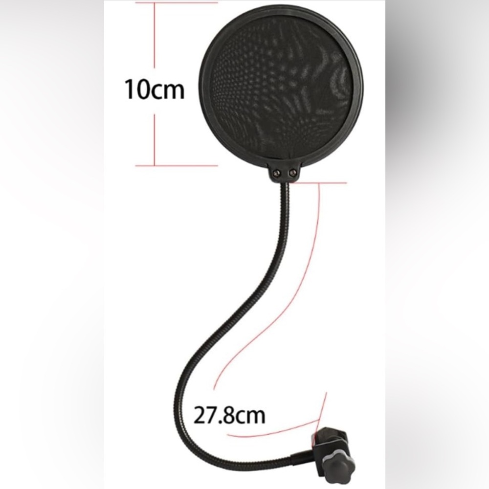 Black Microphone Pop Filter